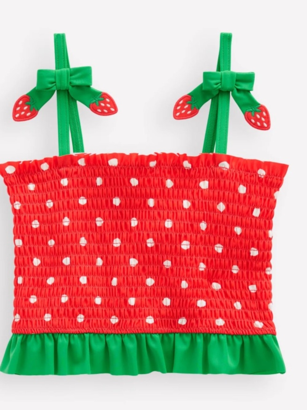 Mini boden Strawberry Red Smocked Tankini size4-5 years